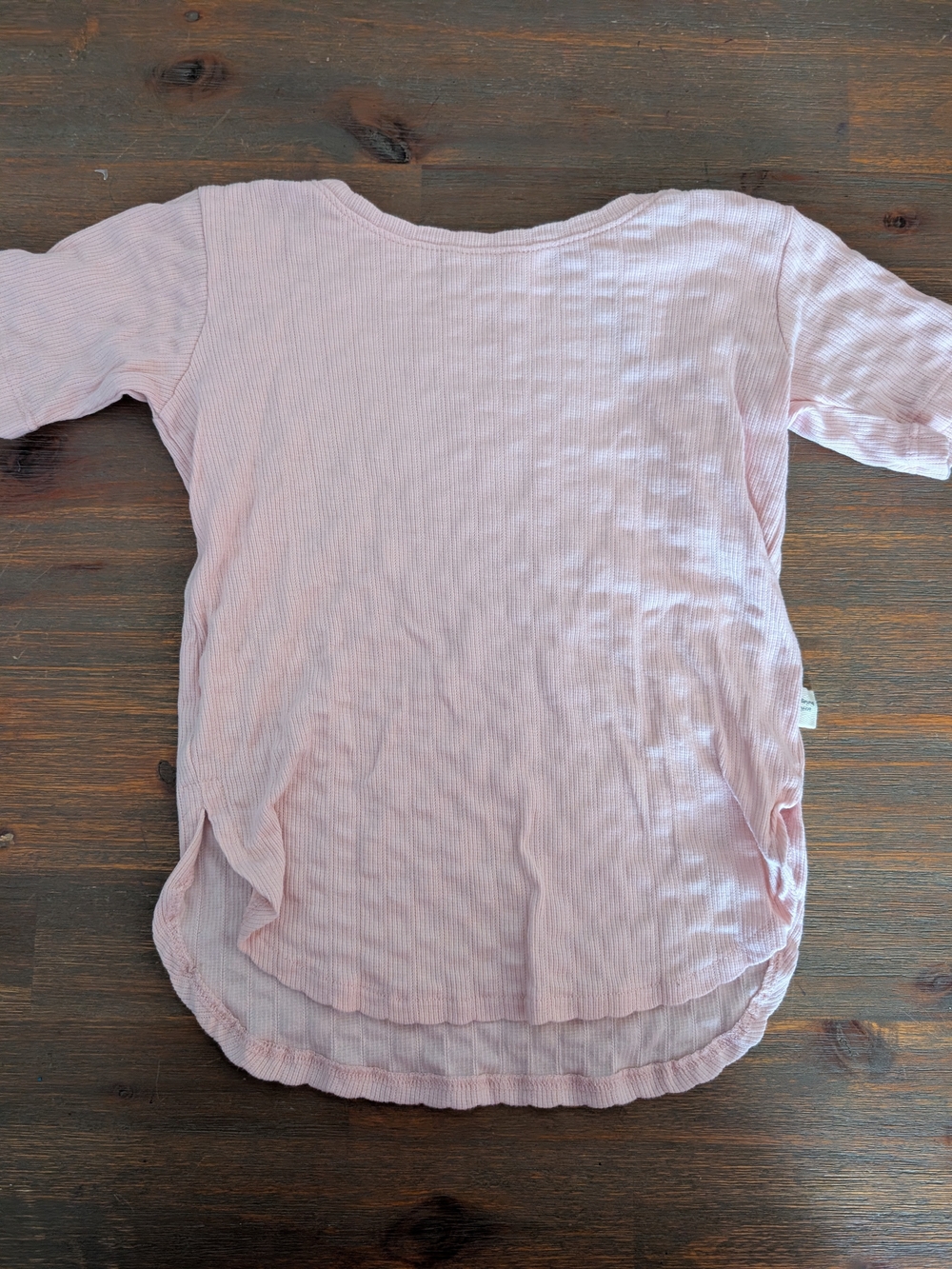 Girls' Light Pink Ribbed Short Sleeve Tee - Comfortable Everyday Top